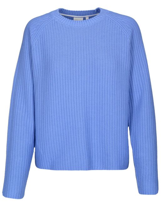 THE FASHION PEOPLE Blue Rundhalspullover Structured sweater knitted