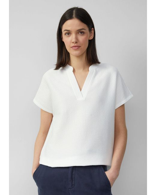 S.oliver White Shirttop Weiches T-Shirt im Relaxed Fit mit Struktur
