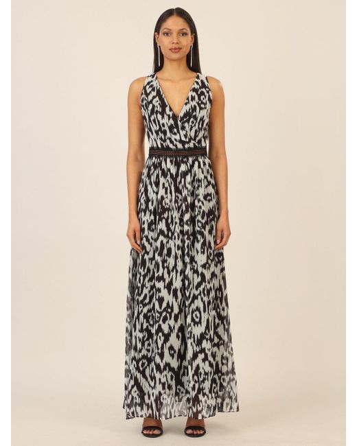 Apart White Abendkleid mit All-Over-Druckdesign