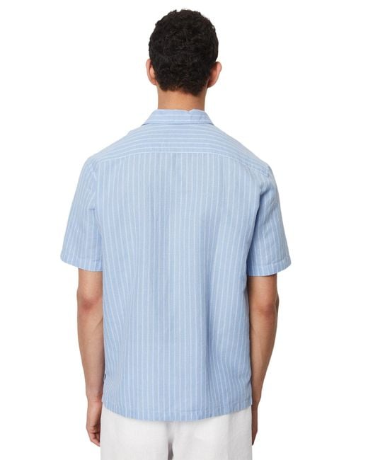 Marc O' Polo Kurzarmhemd aus Leinen und Bio-Baumwolle in Blue für Herren