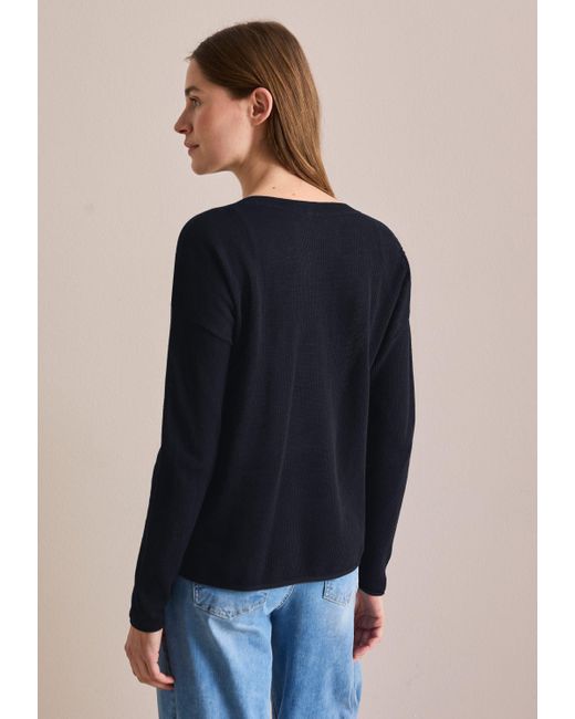 Cecil Blue Strickpullover im soften Baumwoll-Mix