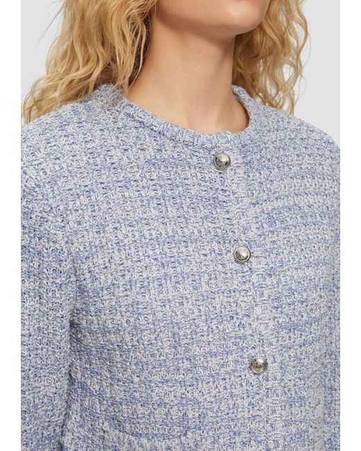 S.oliver White Strukturierte Strickjacke in Melange-Optik