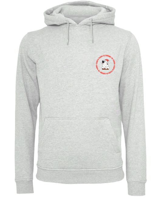 F4NT4STIC Kapuzenpullover Sansta Paws Christmas Cat Breast Premium Qualität, Rock-Musik, Band in Gray für Herren