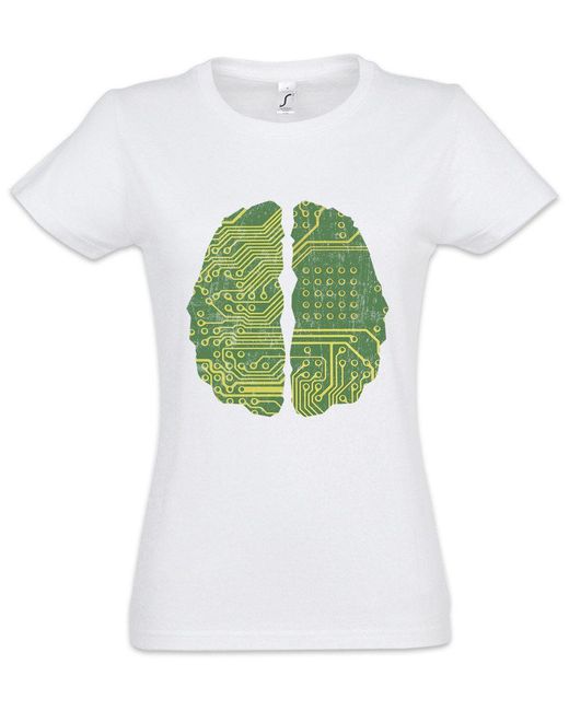 Urban Backwoods Green Print- Cybernetics Brain T-Shirt Techniker Elektro Engineer Kybernetik