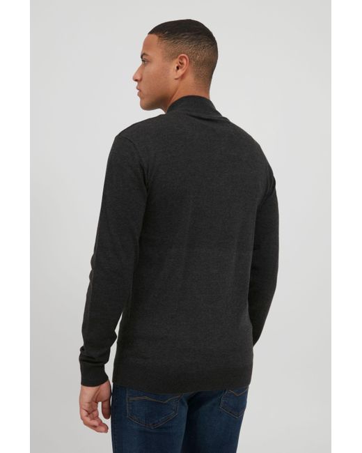 INDICODE Strickjacke IDErnoldo Feinstrick Zip-Jacke in Black für Herren
