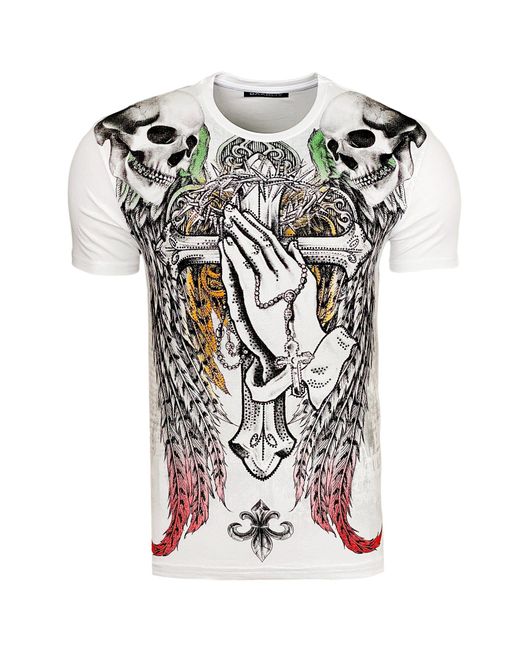 Baxboy Totenkopf T-Shirt in Multicolor für Herren