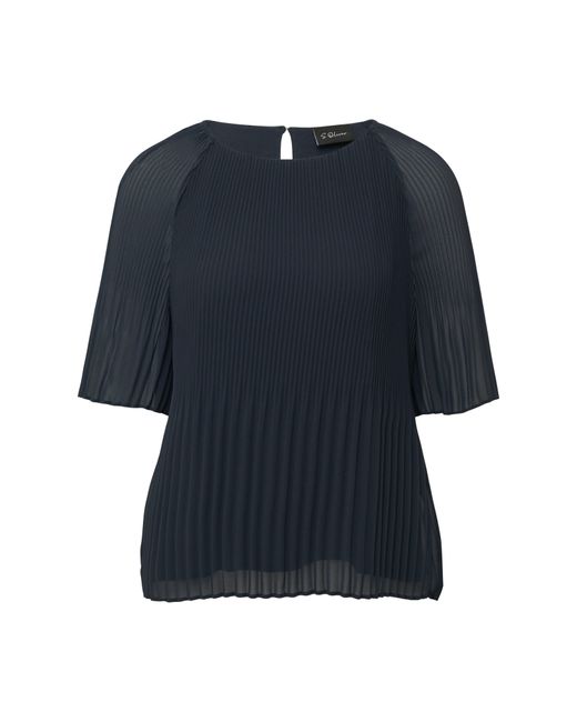S.oliver Blue Kurzarmbluse mit Struktur