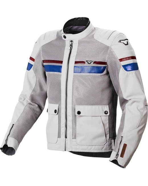Macna Motorradjacke Fluent Motorrad Textiljacke Atmungsaktiv protektoren reflektierende in Gray für Herren