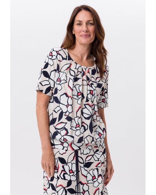 FRANK WALDER White Blusenshirt aus Ecovero Viskose