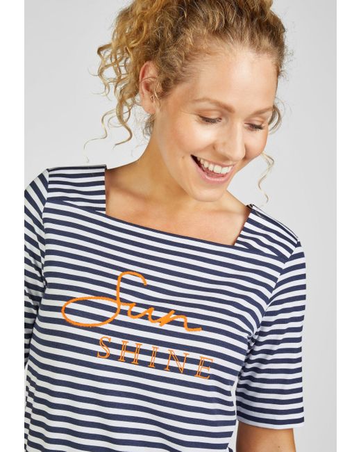 Rabe Orange - Kurzarmshirt - Maritimes T-Shirt mit Wording - Sunset Bay