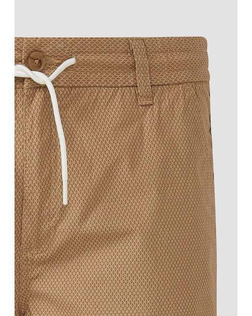 S.oliver Bermudas Relaxed-Fit-Bermuda mit Minimalmuster und Elastikbund in Brown für Herren