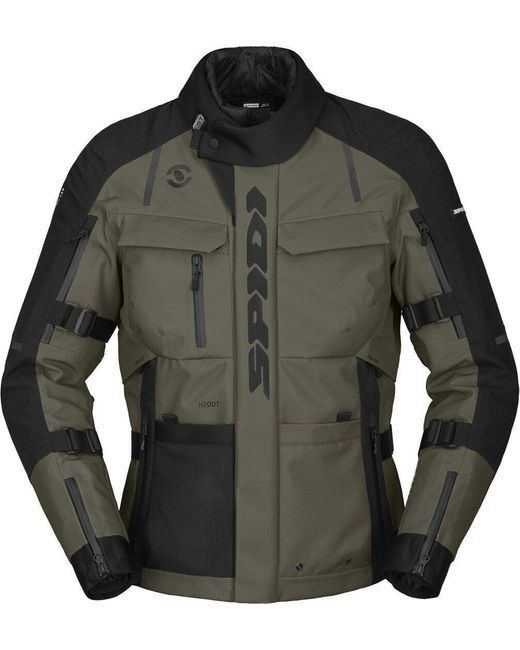SPIDI Motorradjacke Tour Evo 2 H2Out wasserdichte Motorrad Textiljacke herausnehmbares Innenfutter,wasserdicht,3-Lagen-Laminat in Green für Herren