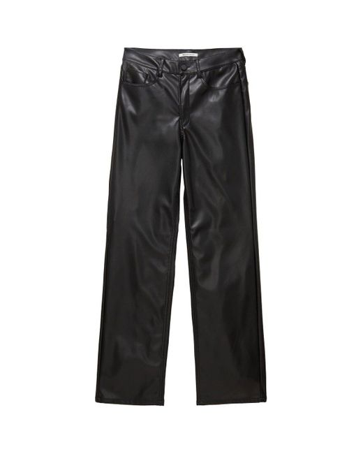 Tom Tailor Stoffhose fake leather straight leg pant, deep black