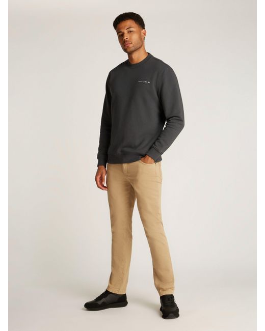 Tommy Hilfiger Sweatshirt TJM REG LINEAR CREW EXT mit Logostickerei in Gray für Herren
