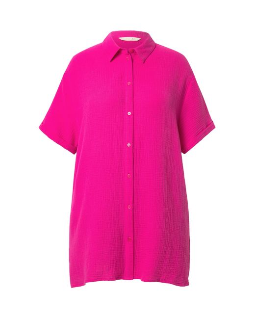 Angel of Style Pink Longbluse Bluse oversized Musselin Auge auf dem Rücken