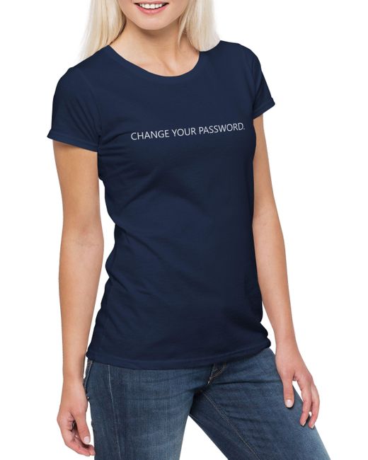 Urban Backwoods Blue Print-Shirt Change Your Password T-Shirt Work On Your Problem Informatiker