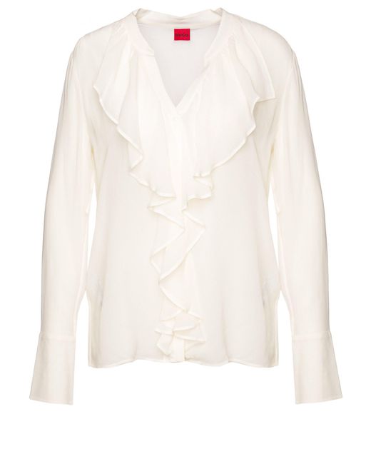 HUGO White Bluse Elisheva