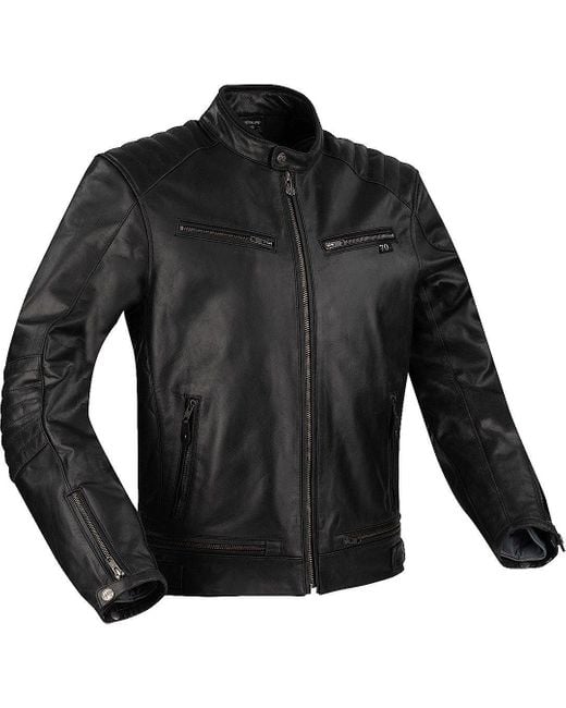 Segura Motorradjacke Owen Motorrad Lederjacke herausnehmbares Innenfutter in Black für Herren