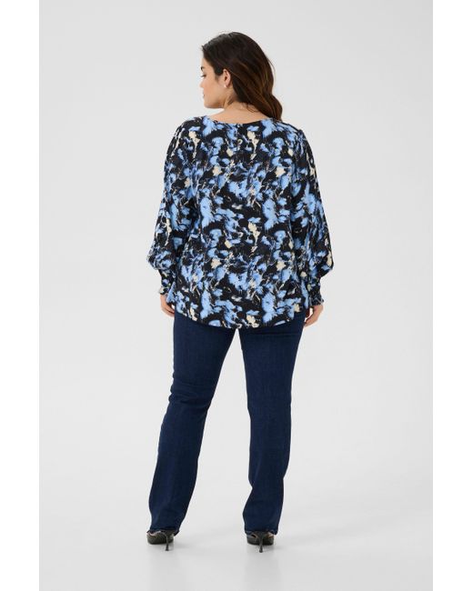 Kaffe Blue Langarmbluse Langarm-Bluse KClurana Große Größen