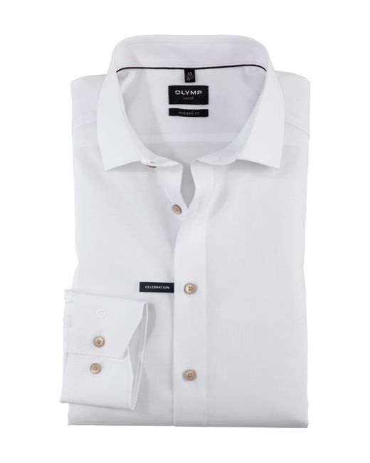 Olymp Langarmhemd in White für Herren
