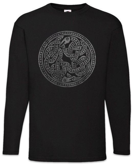 Urban Backwoods Langarmshirt Norse Snakes Langarm T-Shirt Walhalla Raben Odin Thor Mjölnir Midgard in Black für Herren