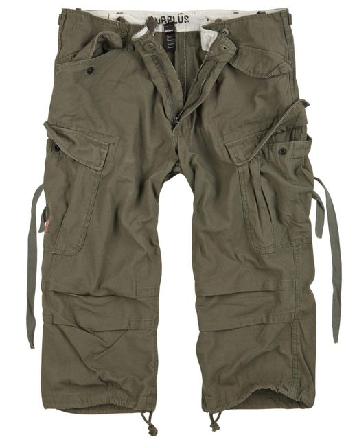Trooper Cargoshorts Engineer 3/4 Baumwolle Sommer Shorts Kurze Hose Army in Green für Herren