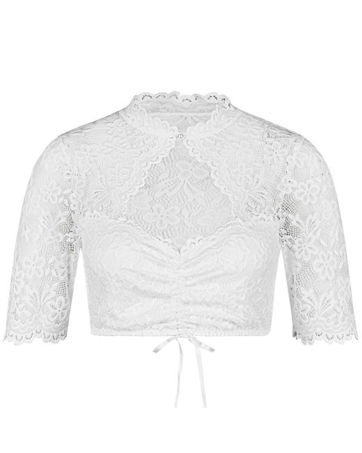 NINA VON C White Dirndlbluse 'Sophie' Lochausschnitt 16465326, Weiß