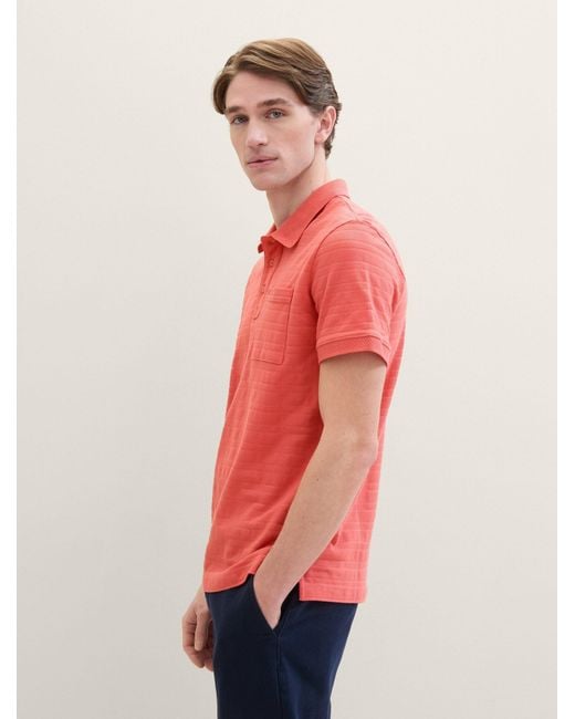 Tom Tailor Poloshirt mit Struktur in Red für Herren