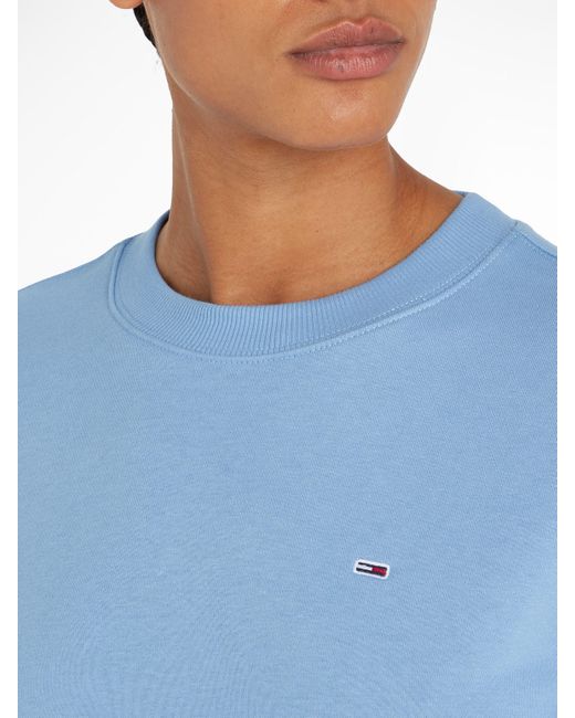Tommy Hilfiger Blue Sweatshirt TJW REG S CREW mit Logo-Flag auf der Brust