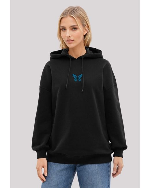 F4NT4STIC Blue Kapuzenpullover Butterfly bestickt, Premium Qualität
