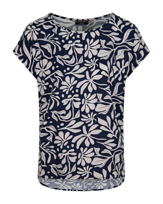 DENIMFY Blue T- Bluse DFJule Regular Fit 2er Pack