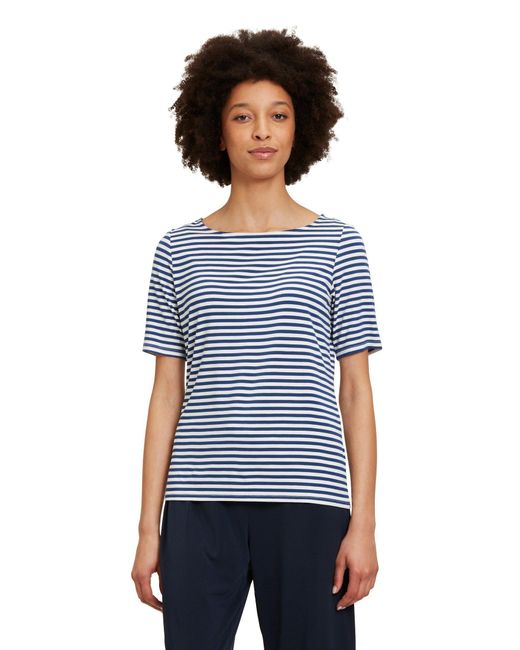 Betty Barclay Blue T-Shirt mit Streifen (1-tlg) Muster