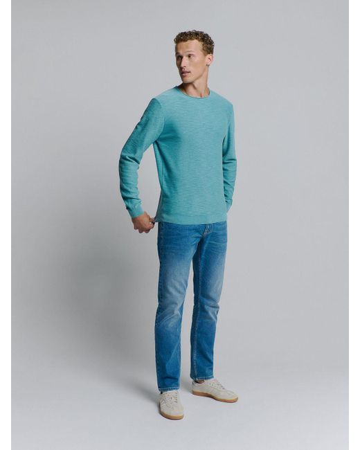 No Excess Rundhalspullover Pullover mit Rundhalsausschnitt in Blue für Herren