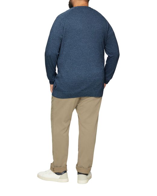 S.oliver Strickpullover mit Rippbündchen Rippblende in Blue für Herren