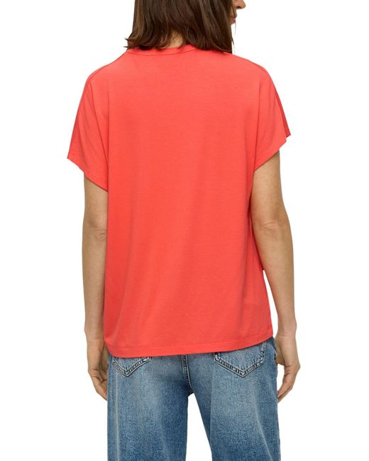 S.oliver Red - T- mit Knöpfen - Kurzarm - Shirt Top V-Ausschnitt