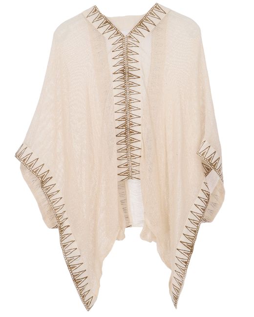 Guru-Shop Natural Langjacke Boho Poncho, alternative oversize Blusenponcho..