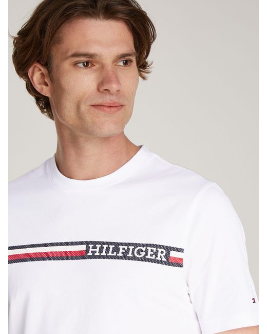 Tommy Hilfiger T-Shirt CHEST STRIPE TEE in White für Herren