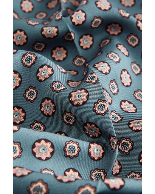 Next Blue Palazzohose Hose mit weitem Beins und geometrischem Print (1-tlg)