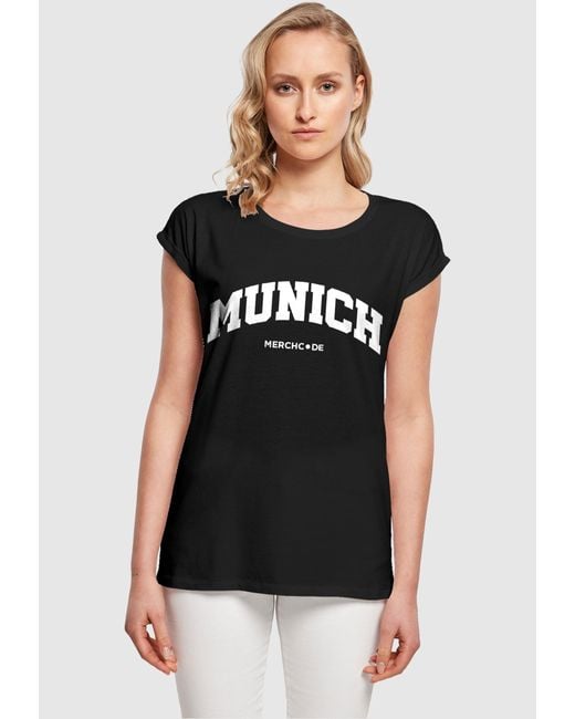 Merchcode Ladies Munich Wording - T-Shirt (1-tlg) in Schwarz | Lyst DE