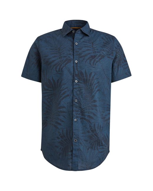 PME LEGEND Langarmhemd Short Sleeve Shirt Print On Ctn Sl in Blue für Herren