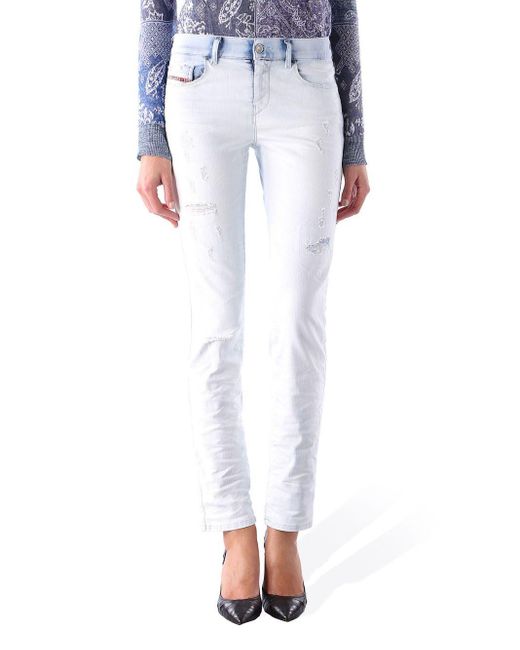 DIESEL Blue Sandy 0674A Stretch Jeans Hose Slim Straight