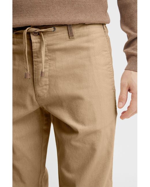 INDICODE Leinenhose IDIves lange Hose mit Tunnelzug am Bund in Natural für Herren