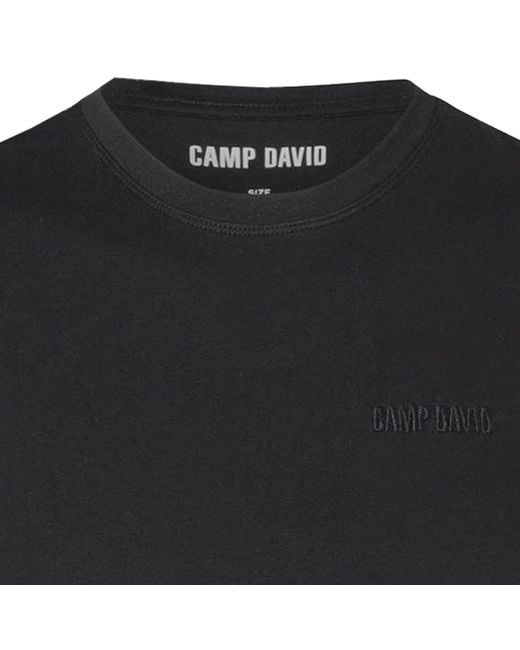 Camp David T-Shirt Baumwolle (Packung, 2er Pack) in Black für Herren