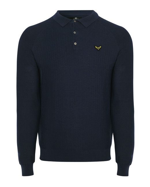 Threadbare Langarm-Poloshirt Thorton in Blue für Herren