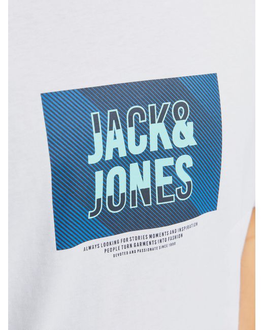 Jack & Jones Rundhalsshirt JJHUDSON TEE SS CREW NECK PLS in White für Herren