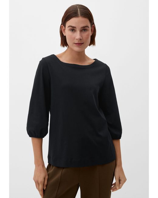 S.oliver Black 3/4-Arm-Shirt Blusenshirt mit Dreiviertelärmeln