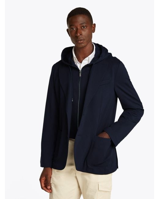 Tommy Hilfiger Sakko DC PUNTO MILANO HOOD BLAZER mit herausnehmbaren Kapuzeninlay in Blue für Herren