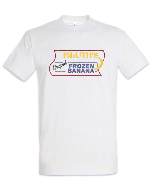 Urban Backwoods Print- Bluth's Original Frozen Banana I T-Shirt Arrested Sign Zeichen (1-tlg) in White für Herren