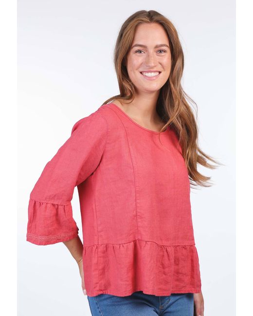 Sorgenfri Sylt Red Klassische Bluse Dafna Volant