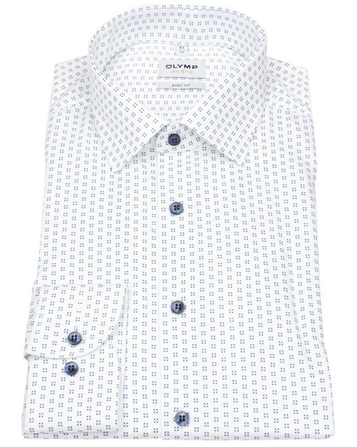 Olymp Langarmhemd Level 5 extra langer Arm stark tailliert Kentkragen in White für Herren